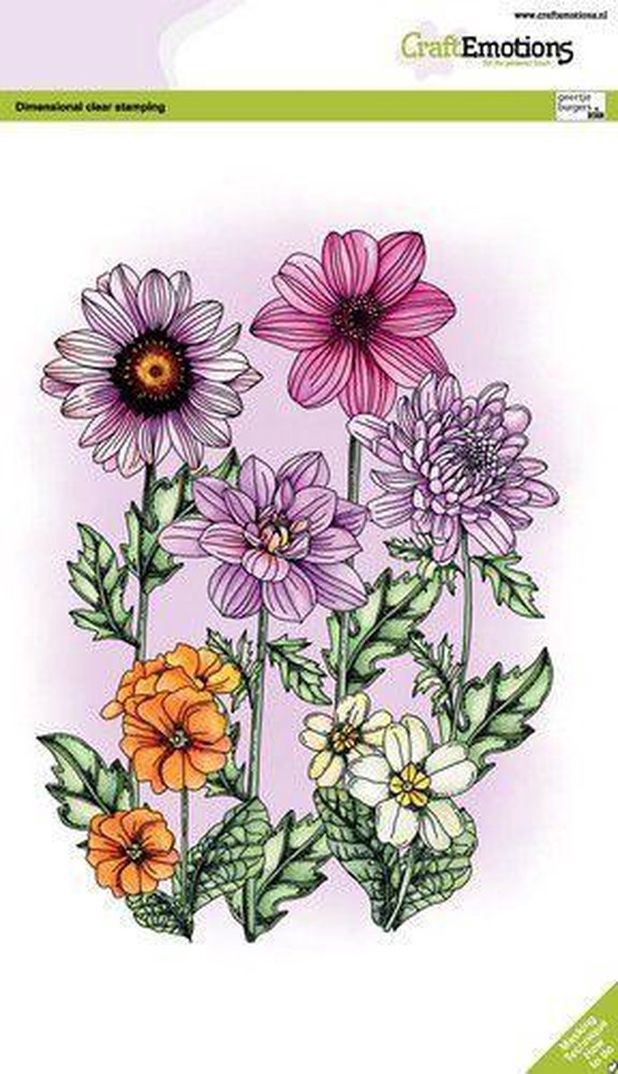 CraftEmotions clearstamps A5 - Mix zomerbloemen GB Dimensional stamp (05-21)