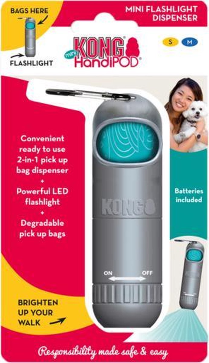 Kong - Poepzakjeshouder - Met mini-zaklamp - Inclusief 1 Rolletje (10stuks) - Kit