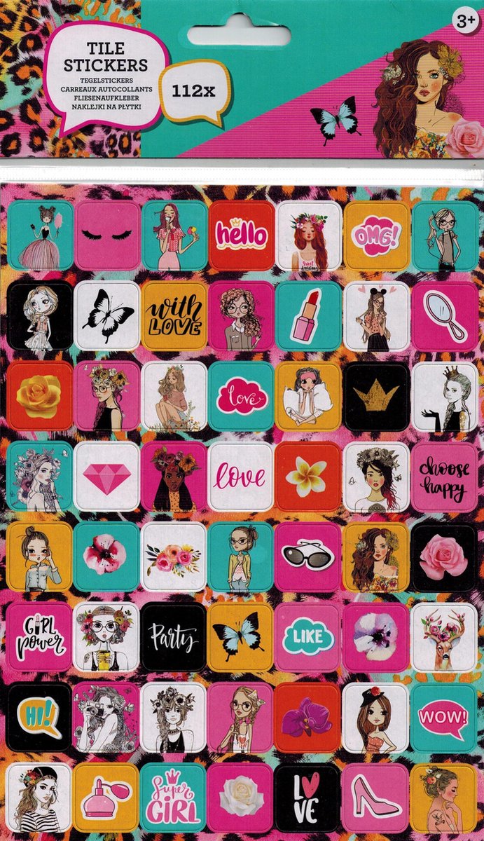 Tegelstickers - Stickers Meiden - Vierkante Stickers