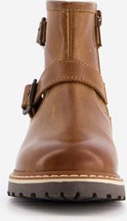 Groot leren jongens boots - Cognac - Maat 24
