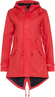 Rode  dames regenjas / parka HafenCity® van BMS 4XL
