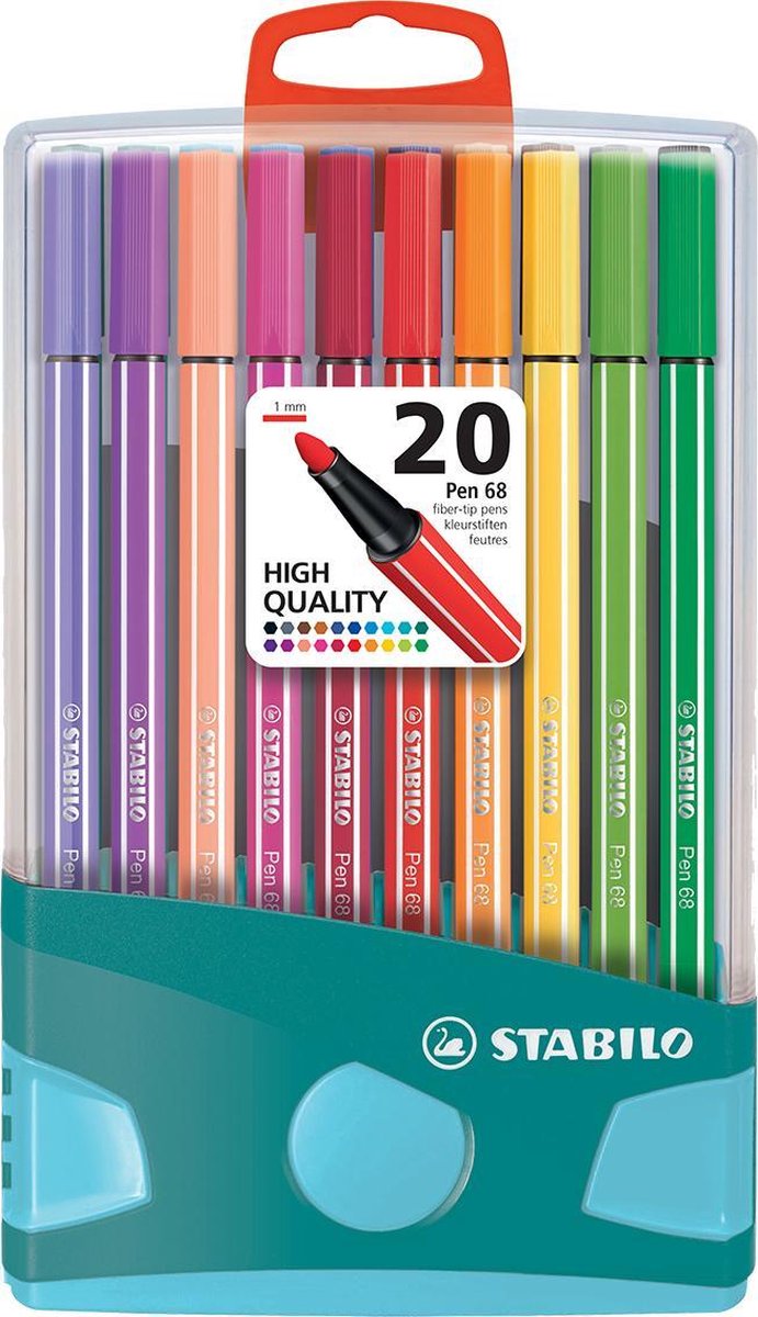 Premium viltstiften STABILO Pen 68 - Colorparade met 20 kleuren