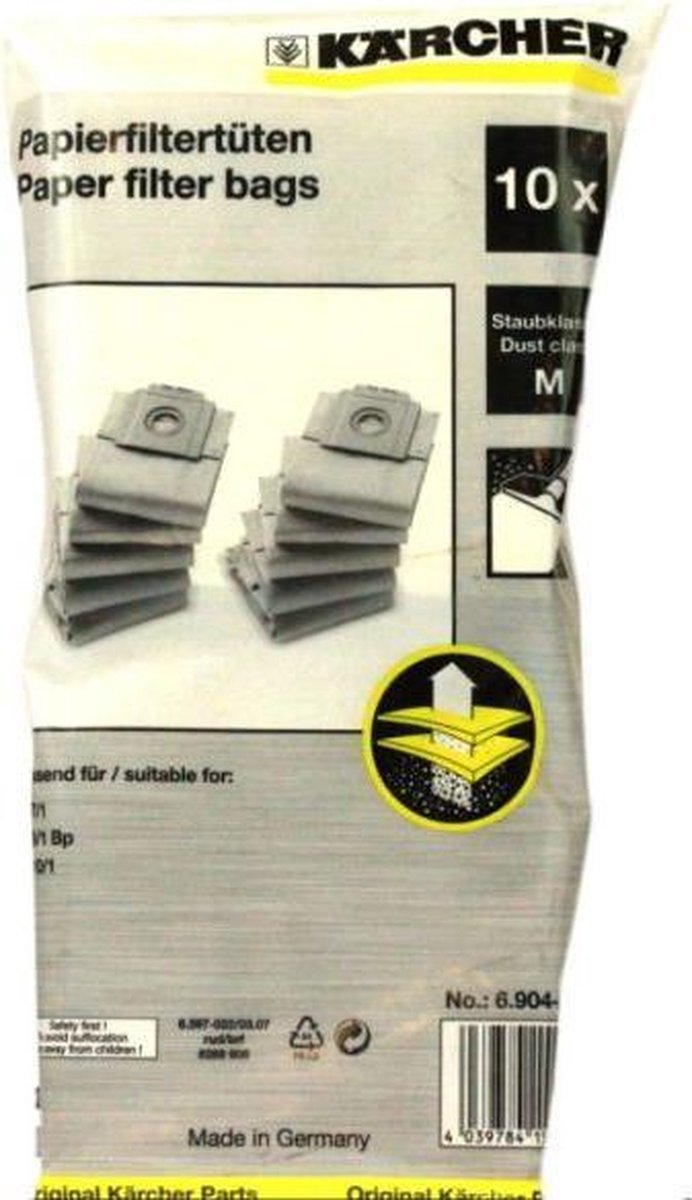 Karcher stofzuigzakken origineel - 10st - stofzakken stofzuigerzakken voor oa. T7/1