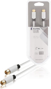 Antenna cable F male - male 3.00 m white