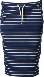 Dames rok terry streep marine/brede witte randen | Maat XL