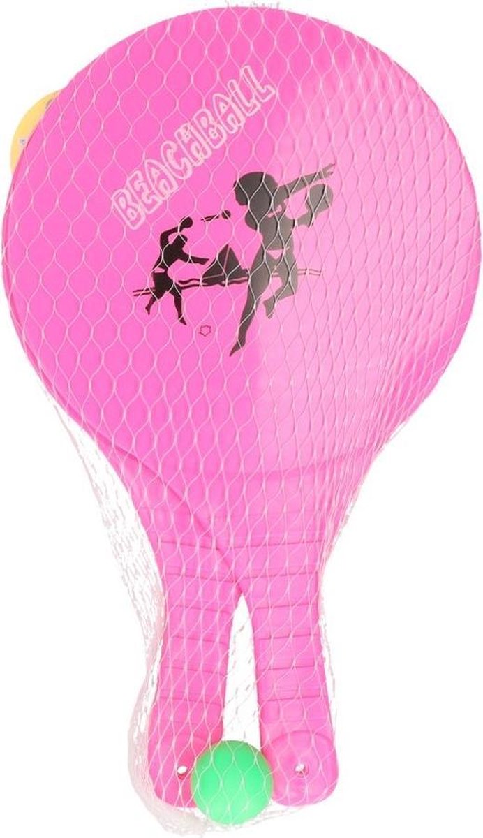 Kunststof beachball set  Fuchsia