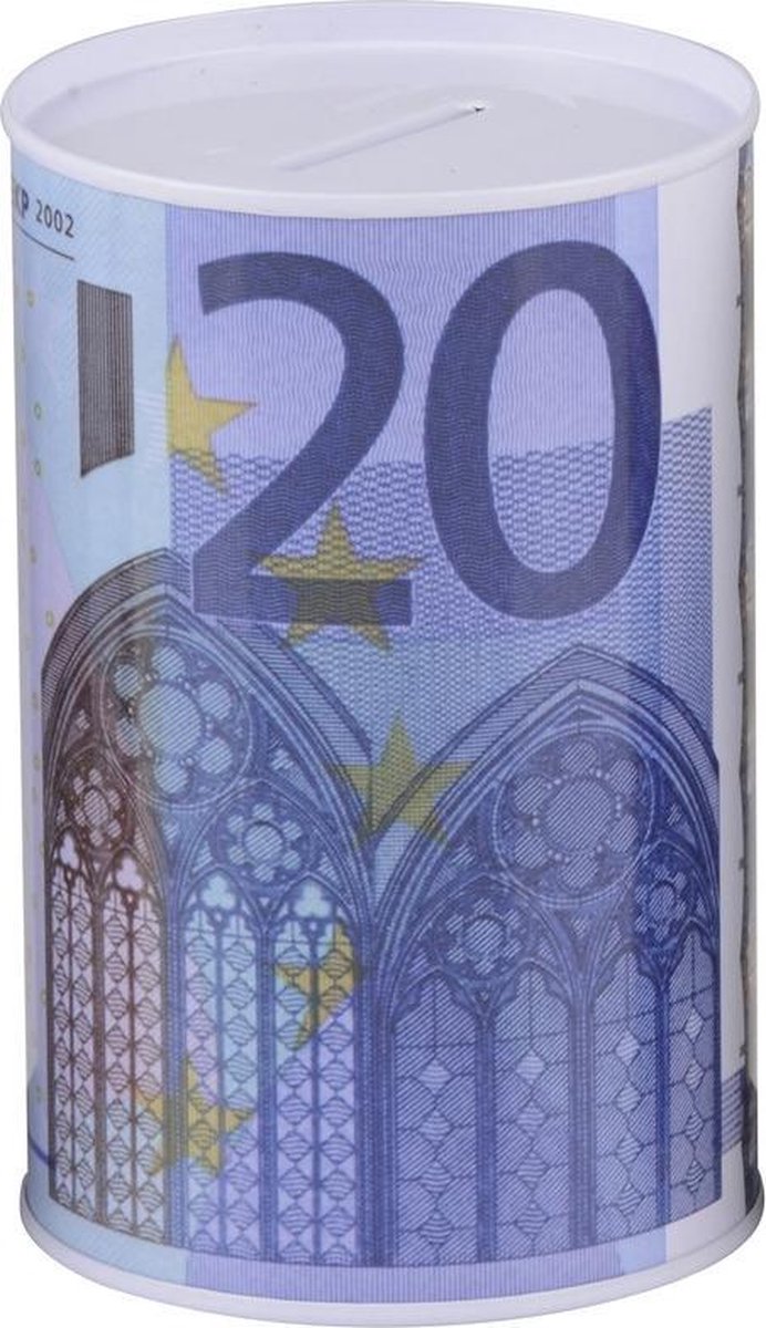 Geld spaarpot 20 euro biljet 8 x 11 cm