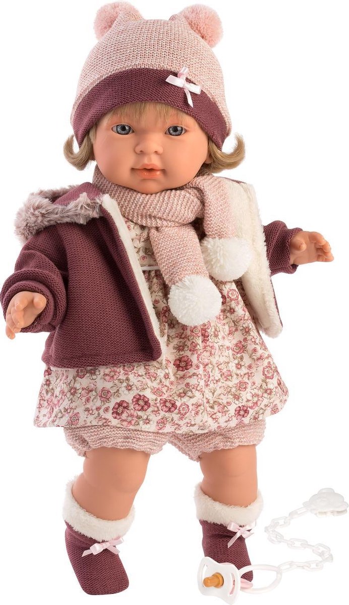 Llorens pop Carla met muts en sjaal 42cm