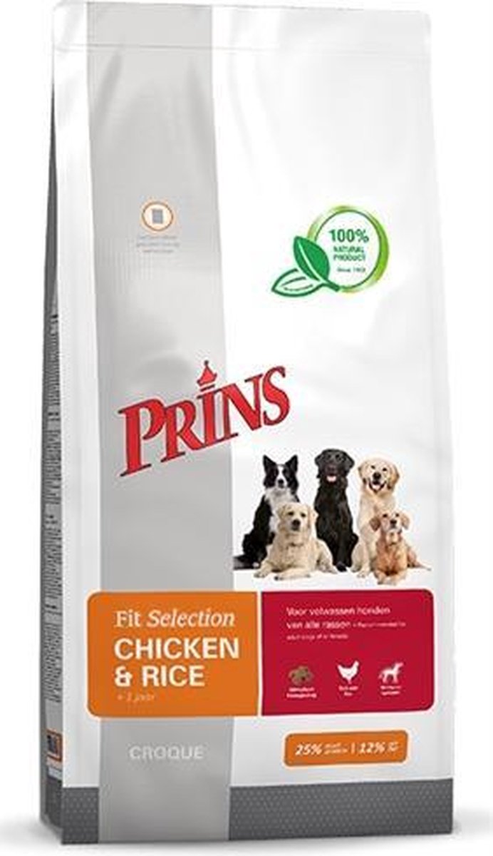 Prins fit selection kip/rijst - 15 kg - 1 stuks