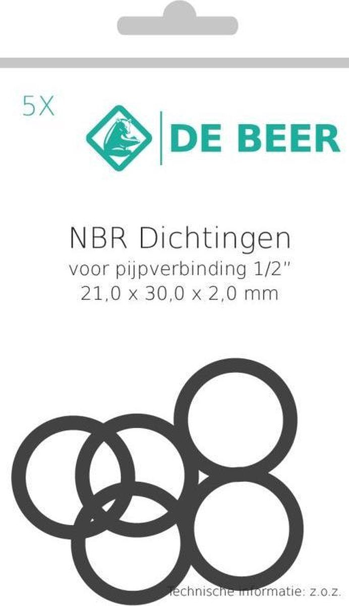 De Beer nbr ring 1/2 21x30x2