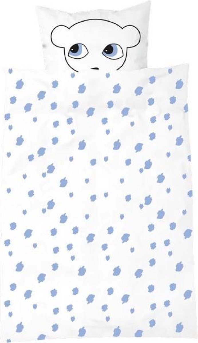Luckyboysunday Dekbedovertrek Muis 140 X 100 Cm Wit/blauw