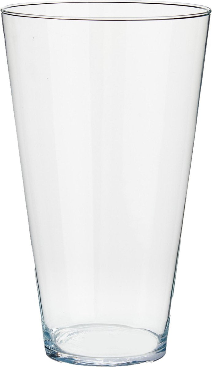 Bloemenvaas conisch van glas 20 x 30 cm - Glazen transparante vazen