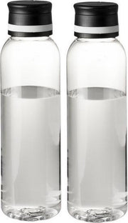 2x Transparante drinkflessen/waterflessen met schroefdeksel 740ml - Sportfles