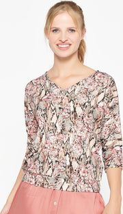 T-shirt met slangenprint - Zwart