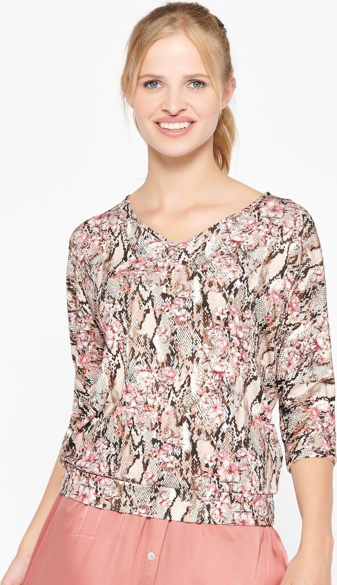 T-shirt met slangenprint - Zwart