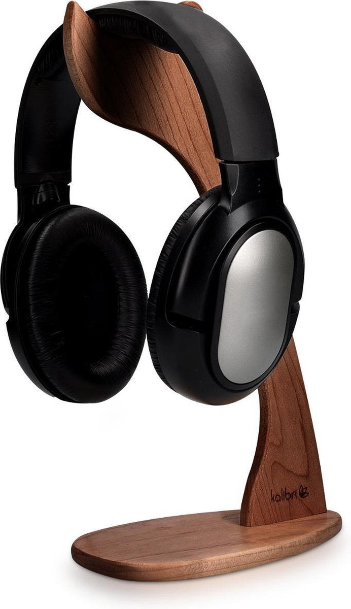 kalibri standaard voor koptelefoon - Houten koptelefoonhouder - Universele hanger voor hoofdtelefoon - Walnotenhout