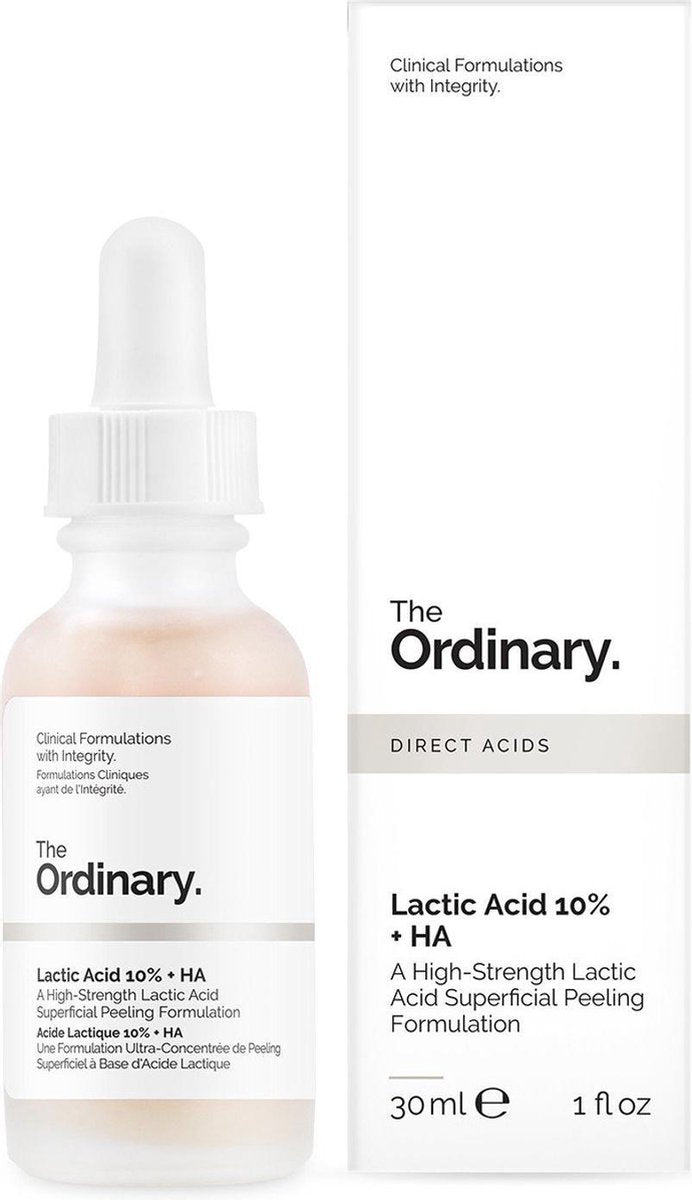 The Ordinary Lactic Acid 10% + HA 2% Gezichtspeeling met melkzuur met AHA en hyaluronzuur