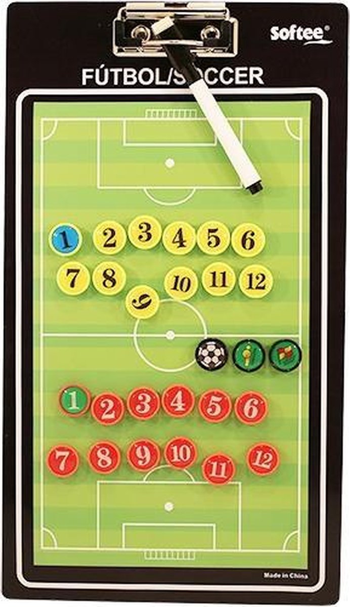 Tactiekbord | Coachbord | Voetbal | Diamond | Magentisch | Clipbord | 35 x 20 cm