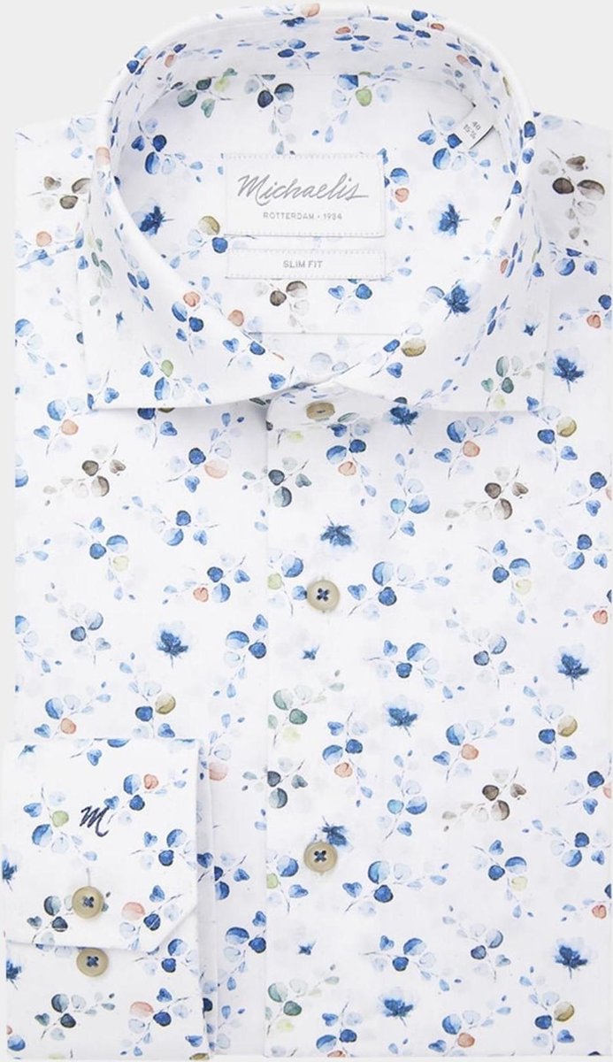 Bloemen print diverse kleuren | Michaelis shirt-boordmaat: 37
