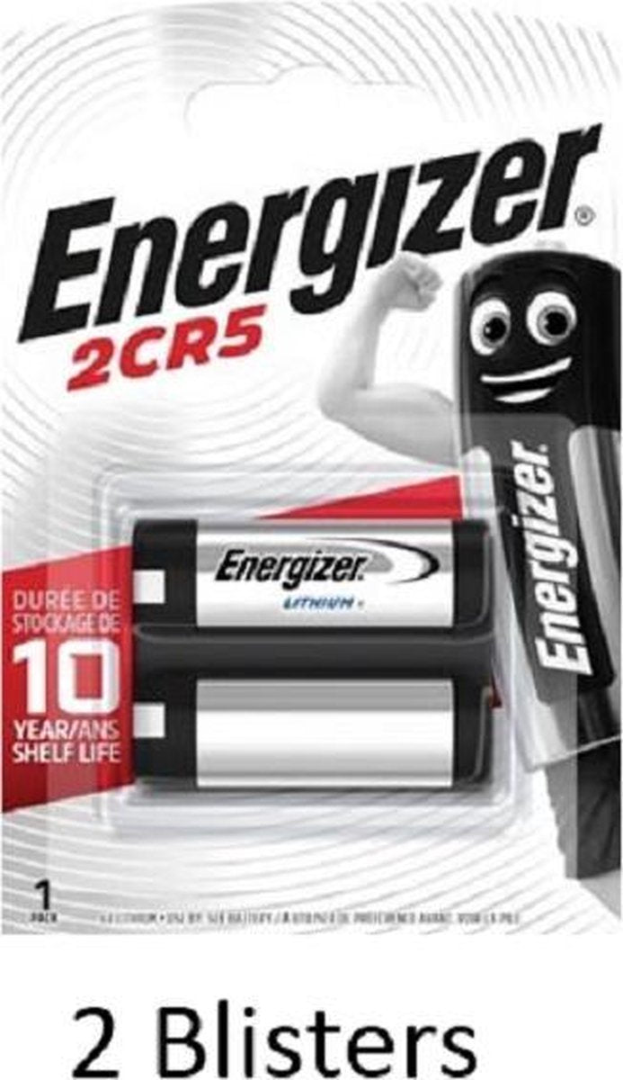 2 stuks (2 blisters a 1 stuk) Energizer Lithium 2CR5 6V fotobatterij 245