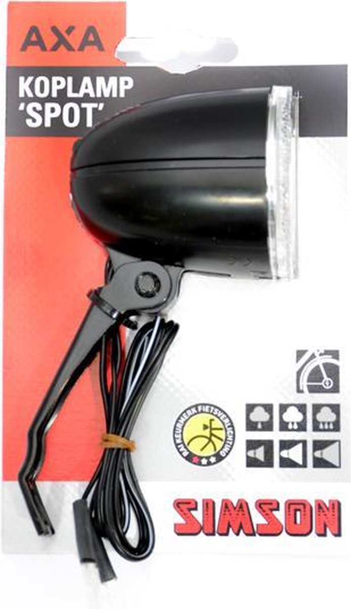 Koplamp Halogeen Simson Axa (Naaf)Dynamo Spot 10 Lux On/Off 020776