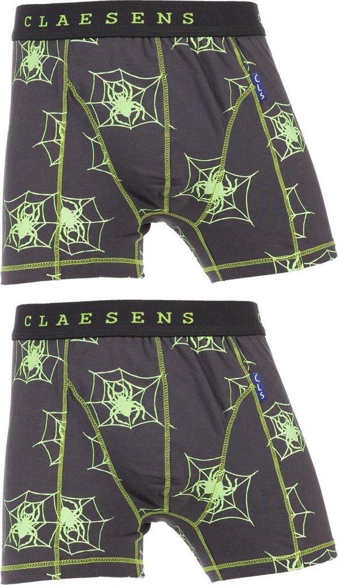 Claesens - Jongens - Claesens - Jongens 2-pack Boxershorts Glow in the  - Grijs - 152