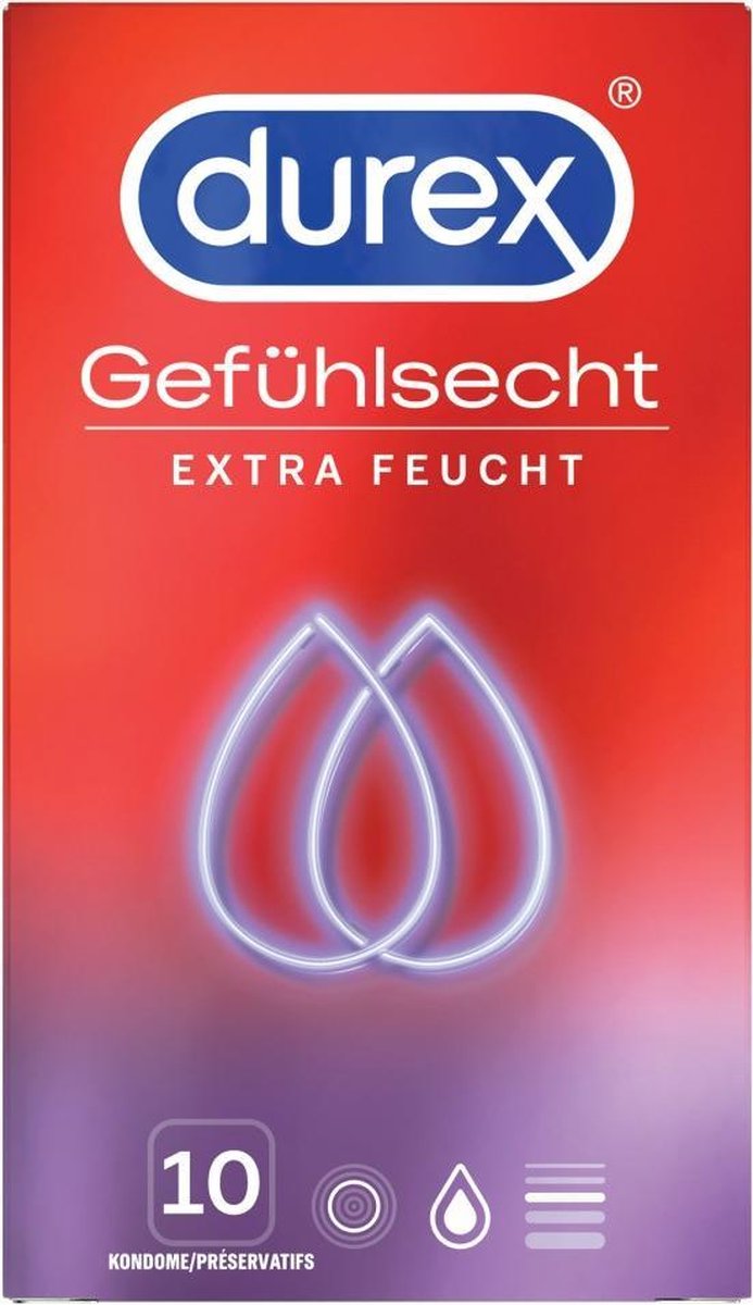 Durex Condooms Gefühlsecht Extra Feucht Transparant