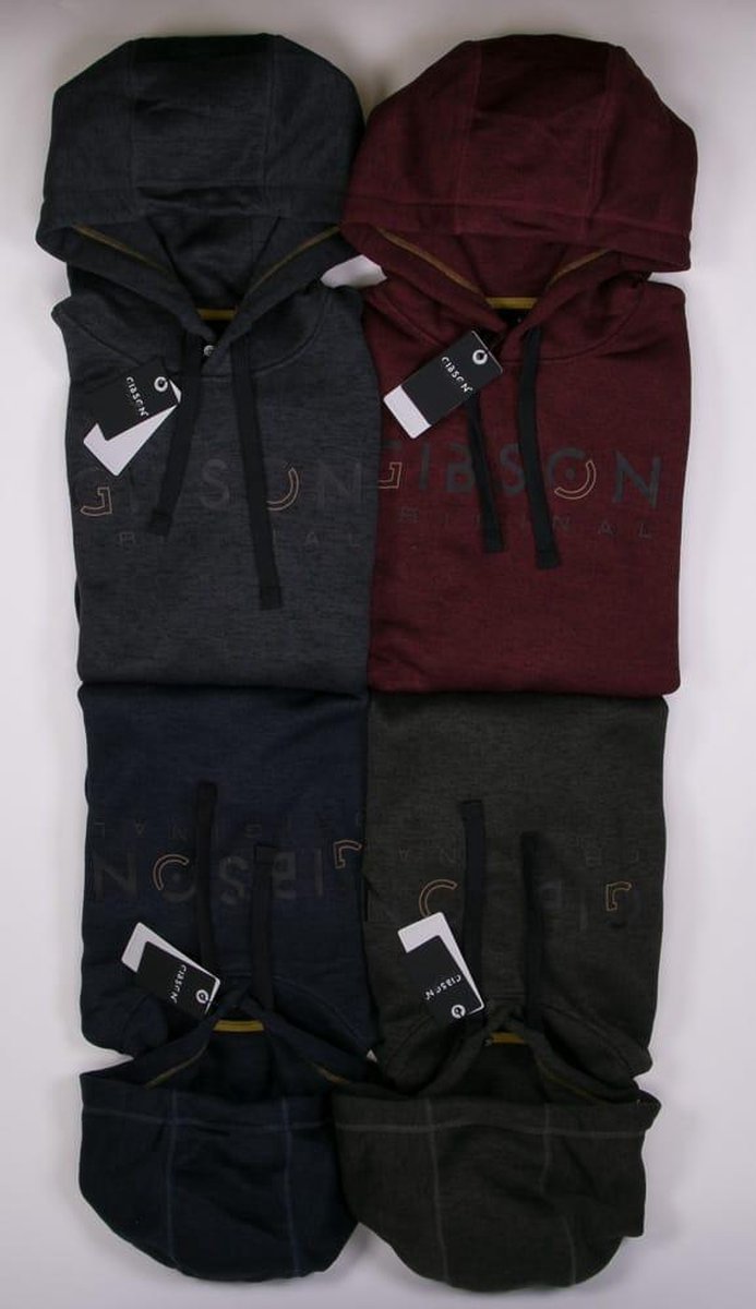 Gibson heren sweater olijfgroen melange - maat S