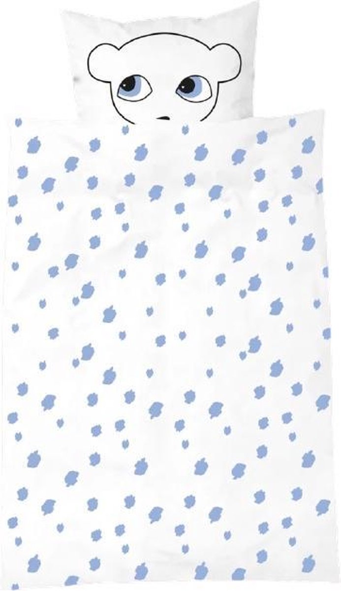 Luckyboysunday Dekbedovertrek Muis 100 X 70 Cm Wit/blauw