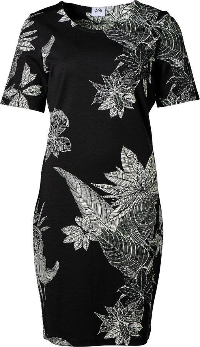 Dames milano jurk km zwart/off white - kort | Maat S