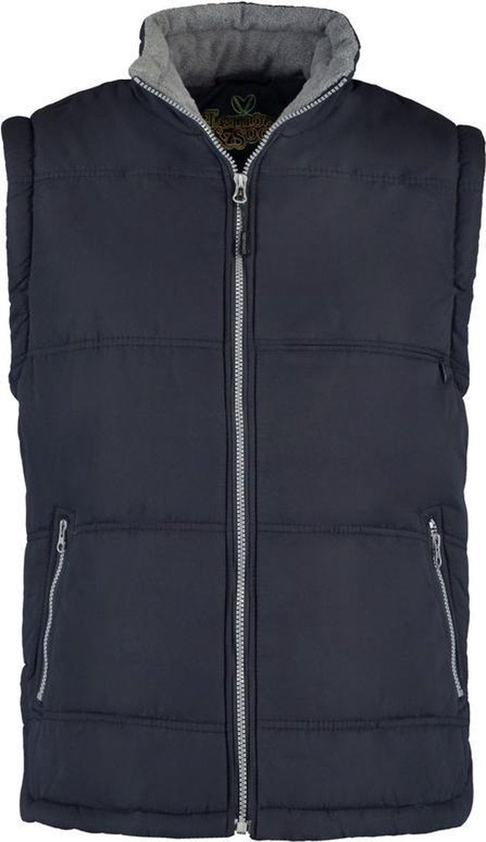 Basic bodywarmer navy blauw voor heren - winddichte mouwloze sport vesten XL (42/54)
