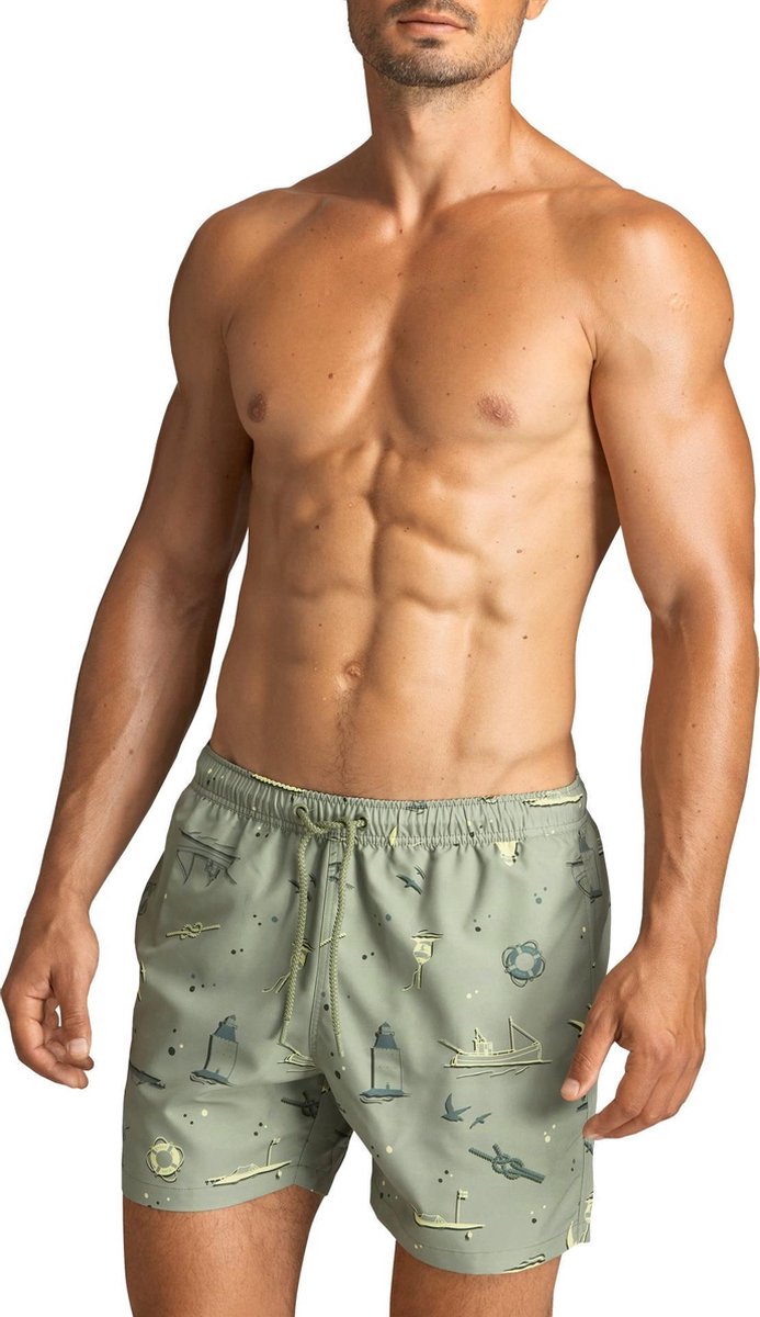 Björn Borg Loose Shorts Sylvester Archipelago Oil Green - heren zwemshort maat XL