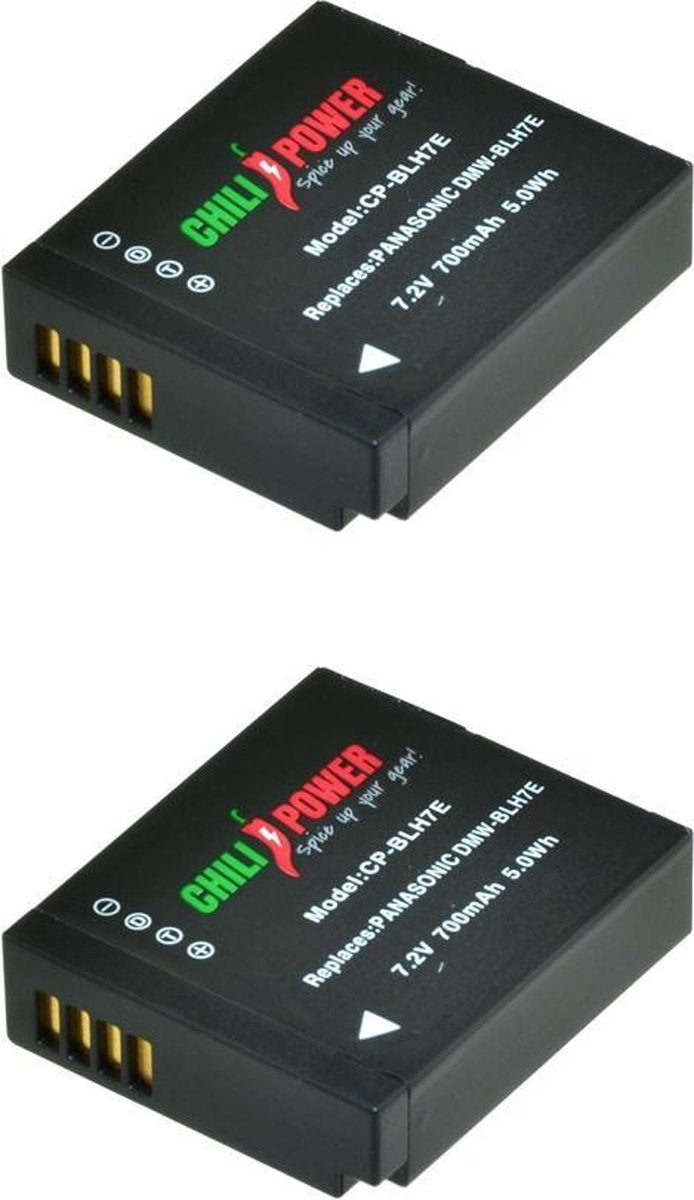 ChiliPower Panasonic DMW-BLH7E camera batterij - 2 stuks verpakking
