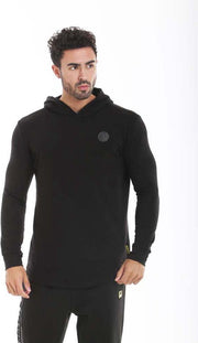 Fitted Hooded Sweater zwart - l