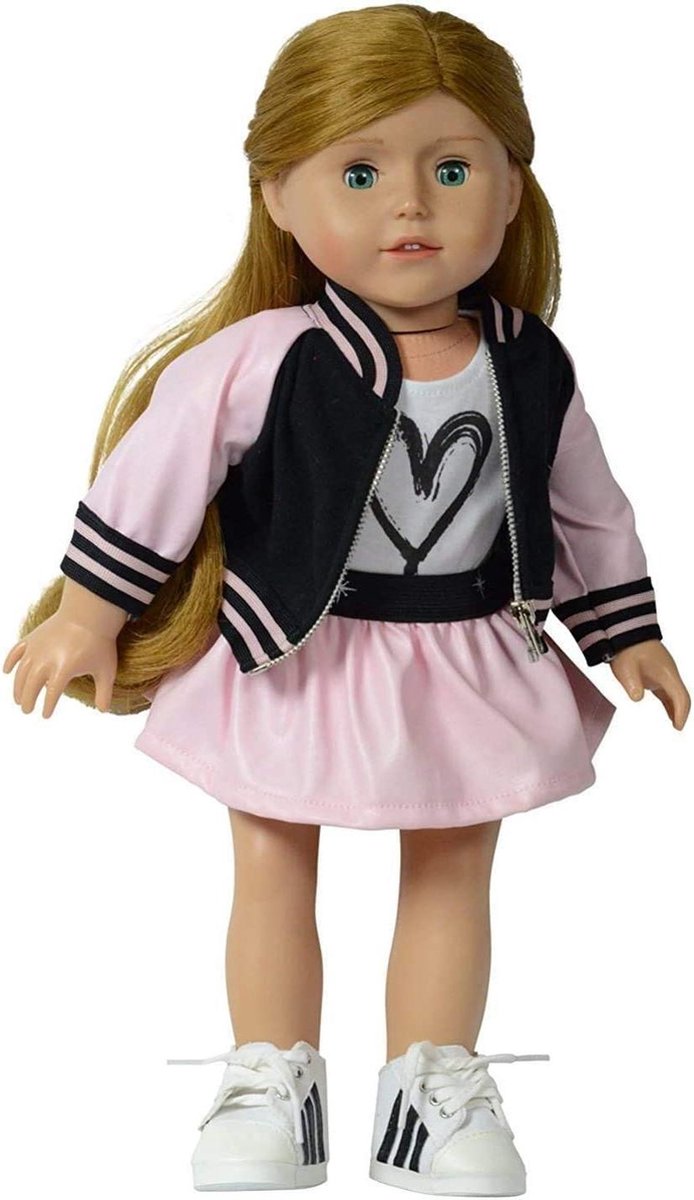 Dolls Bomber Jacket Set (Pink) - Bomber Jas Set voor 46cm Pop