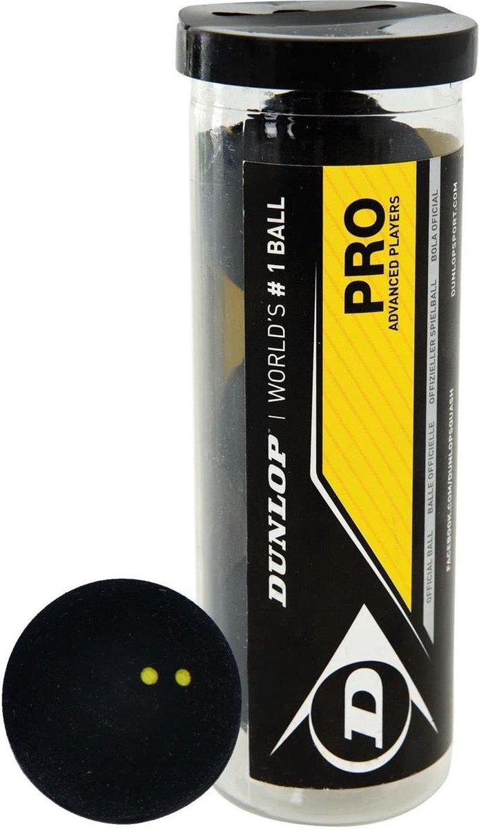 DUNLOP Revelation Pro Squash Balls (Double Spot) (Set of 3)
