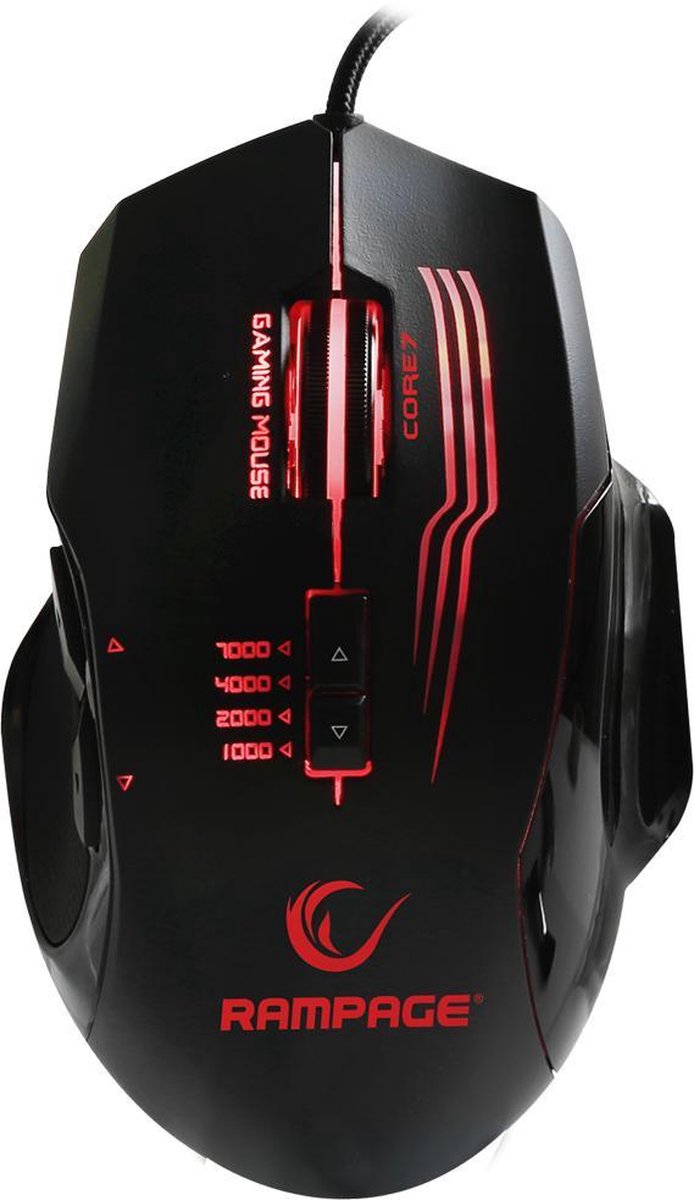 Rampage Core 7 Gaming Muis RX38 - 7000 DPI - RGB - Macro Software