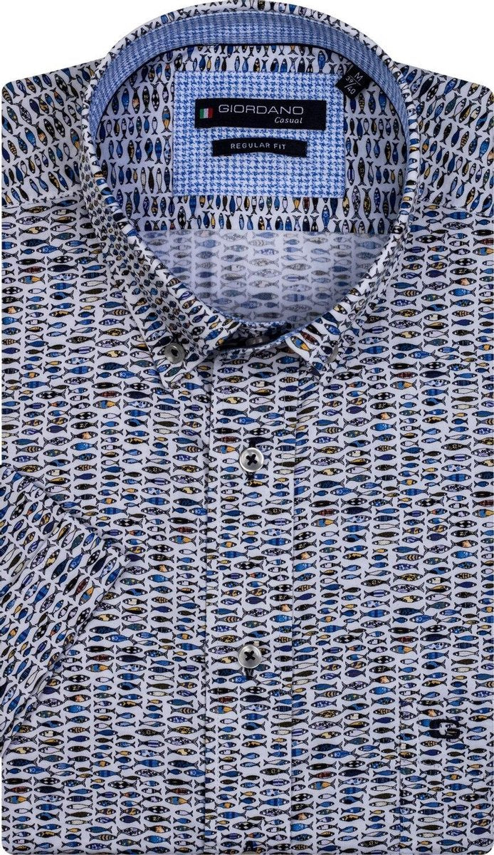 Giordano 106014 Casual overhemd met korte mouwen - Maat L - Heren