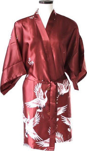 TA-HWA Chinese Kimono Rood met Kraanvogels Kort maat S
