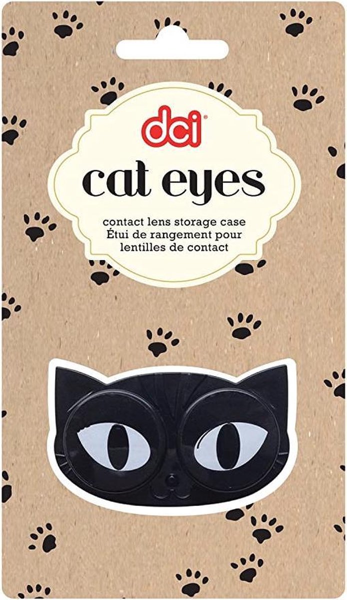 DCI Cat Eyes Contact Lens Case - Travel Mini Contact Lens Case Holder - Eye Care You Will Love (color may vary)