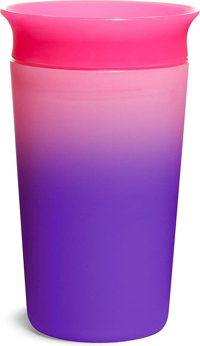 Munchin Miracle 360 beker- colour changing- van kleur veranderend sippy cup roze