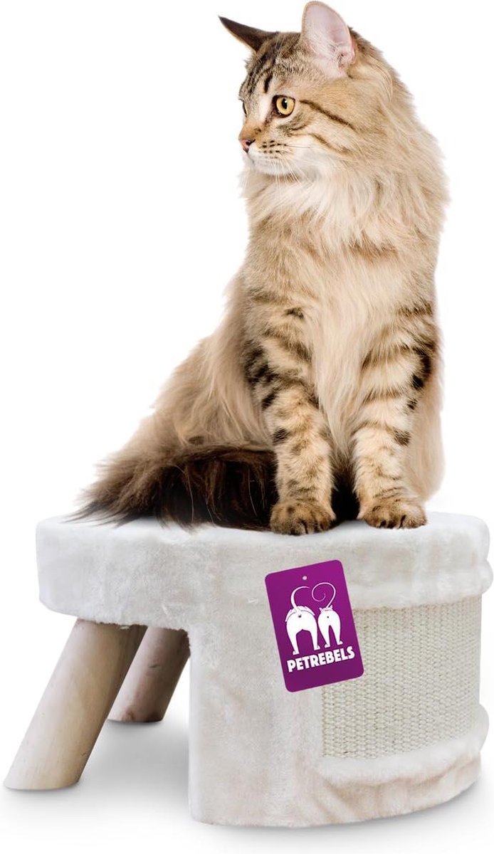 Petrebels Pasadena 40 krabpaal - Creme - 40 cm - voor kleine katten