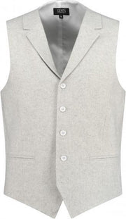 GENTS | Gilet Heren | Linnen |  revers melange lichtgrijs 0026 Maat XL