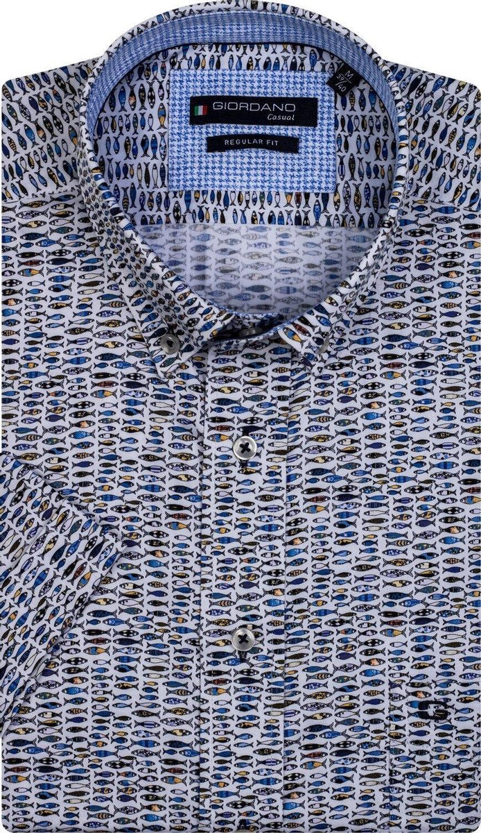 Giordano 106014 Casual overhemd met korte mouwen - Maat M - Heren