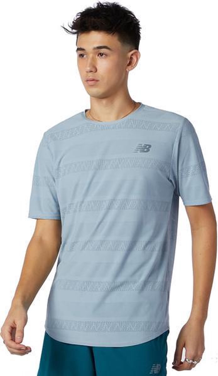 New Balance Q Speed Shirt Heren - lichtgrijs - maat L
