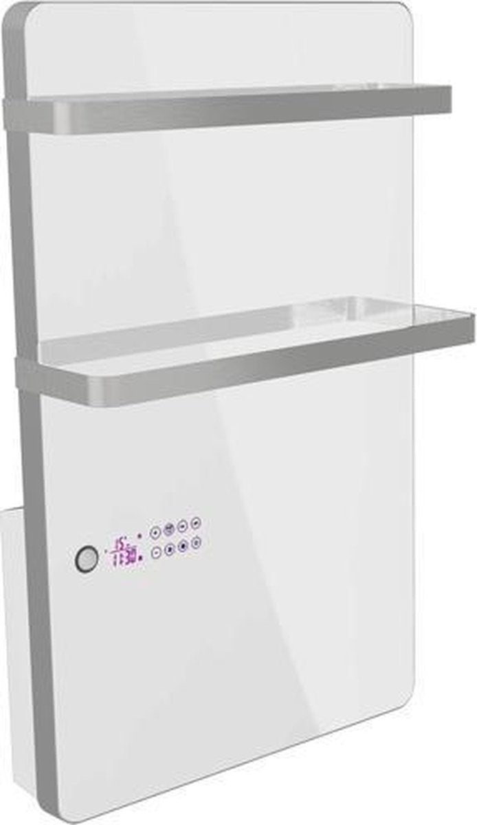Badkamer paneel convector gehard glas met Twee handdoekhouders