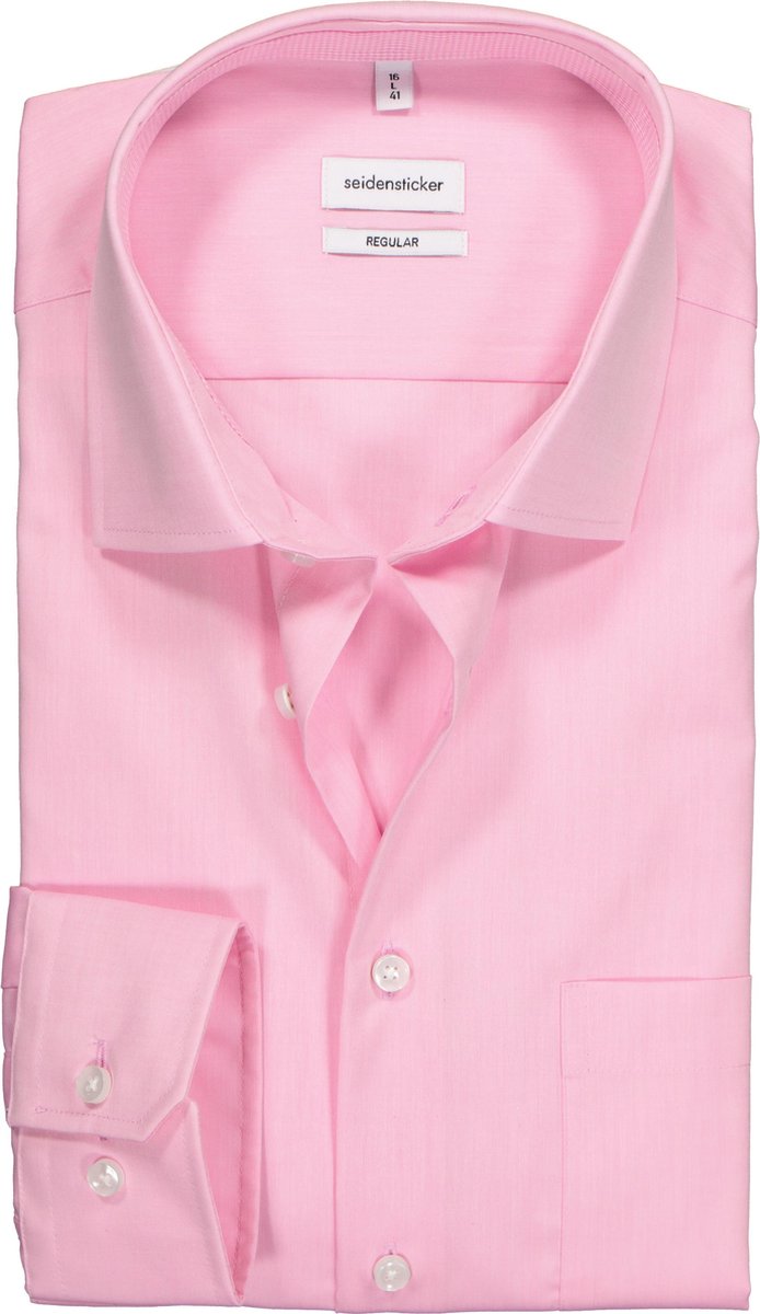 Seidensticker Regular Fit overhemd - roze (contrast) - Strijkvrij - Boordmaat: 41