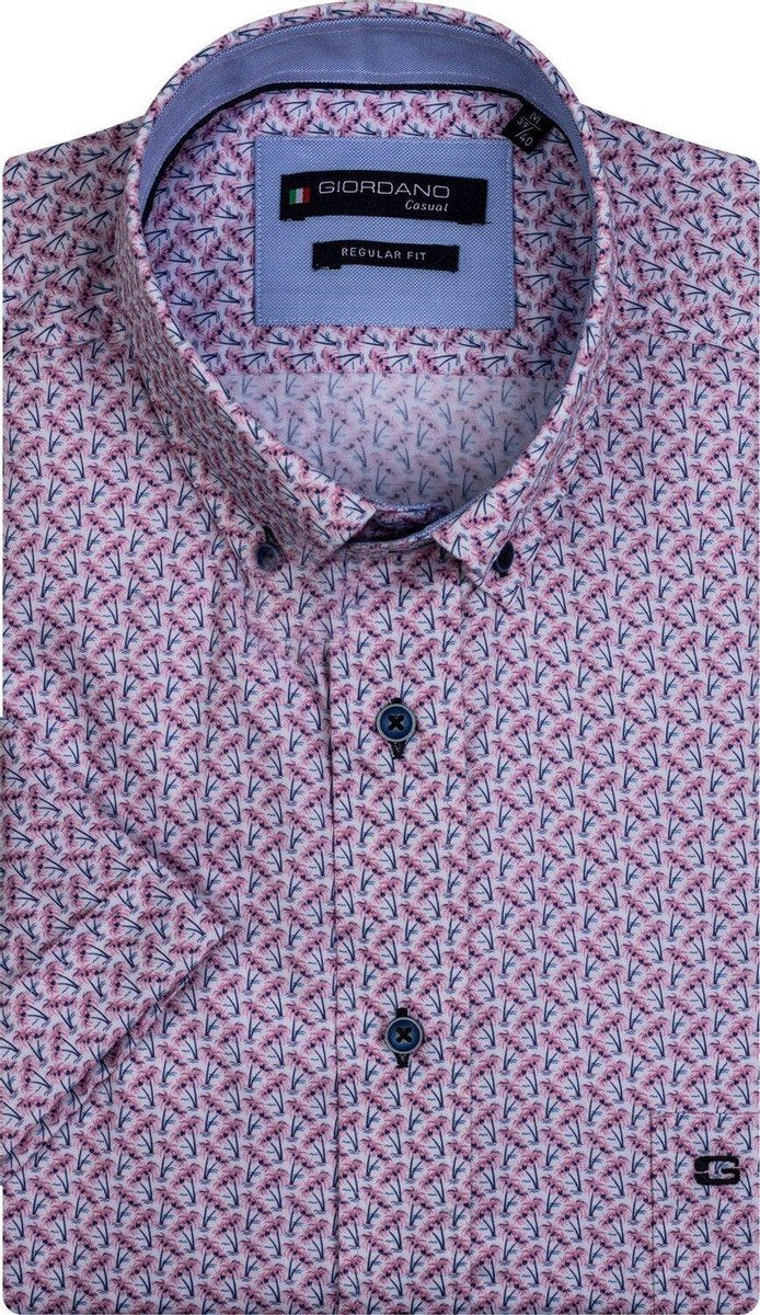 Giordano 106022 Casual overhemd met korte mouwen - Maat M - Heren