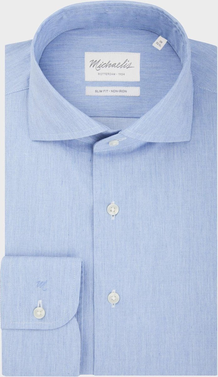 Lichtblauw zacht twill shirt van Michaelis-boordmaat: 38