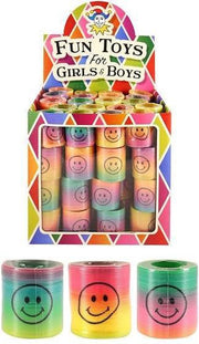 80 Stuks - Trapveer - Uitdeelcadeautjes - Smiley Regenboog Spiralen - Ø4.2 Cm - Traktatiebox - Uitdeel - Traktatie voor kinderen